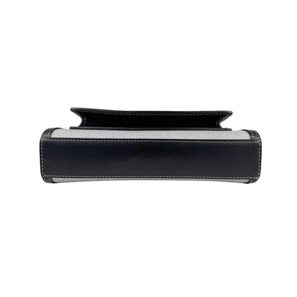 Auth BURBERRY Handbag Shoulder Bag Blue/Black Canvas/Leather/Silvertone - z4342 - Picture 4 of 12